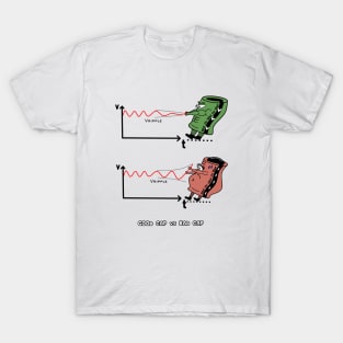 Good capacitor vs bad capacitor. Filtering voltage ripple. T-Shirt